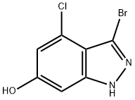 3-BROMO-4-CHLORO-6-HYDROXYINDAZOLE 结构式