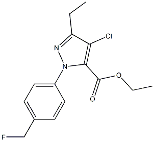 3-ETHYL-4-CHLORO-1-[(4-FLUOROMETHYL)PHENYL]-1H-PYRAZOLE-5-CARBOXYLIC ACID ETHYL ESTER 结构式