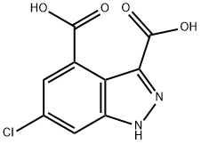 6-CHLORO-(1H)INDAZOLE-3,4-DICARBOXYLIC ACID 结构式