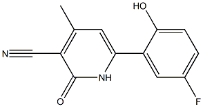 6-(5-FLUORO-2-HYDROXYPHENYL)-1,2-DIHYDRO-4-METHYL-2-OXOPYRIDINE-3-CARBONITRILE 结构式