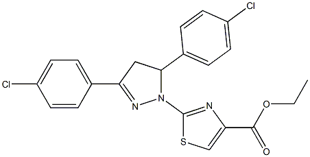 ETHYL 2-[3,5-BIS(4-CHLOROPHENYL)-4,5-DIHYDRO-1H-PYRAZOL-1-YL]-1,3-THIAZOLE-4-CARBOXYLATE 结构式