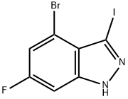 4-溴-6-氟-3-碘-1H-吲唑 结构式