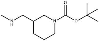 3-[(甲基氨基)甲基]-1-哌啶羧酸叔丁酯 结构式