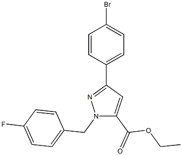 Ethyl 1-(4-fluorobenzyl)-3-(4-bromophenyl)-1H-pyrazole-5-carboxylate 结构式