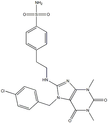 4-(2-(7-(4-CHLOROBENZYL)-1,3-DIMETHYL-2,6-DIOXO-2,3,6,7-TETRAHYDRO-1H-PURIN-8-YLAMINO)ETHYL)BENZENESULFONAMIDE 结构式