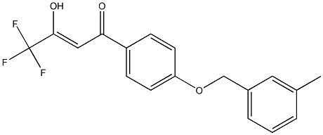 (2Z)-4,4,4-Trifluoro-3-hydroxy-1-(4-[(3-methylbenzyl)oxy]phenyl)but-2-en-1-one 结构式