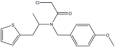 2-CHLORO-N-(4-METHOXYBENZYL)-N-(1-METHYL-2-THIEN-2-YLETHYL)ACETAMIDE 结构式