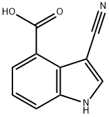 3-氰基-1H-吲哚-4-羧酸 结构式