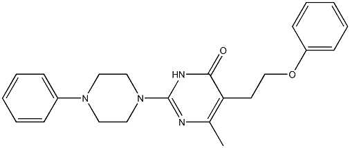 6-METHYL-5-(2-PHENOXYETHYL)-2-(4-PHENYLPIPERAZIN-1-YL)PYRIMIDIN-4(3H)-ONE 结构式