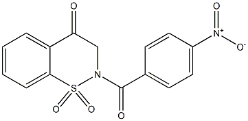 2-(4-NITROBENZOYL)-2,3-DIHYDRO-4H-1,2-BENZOTHIAZIN-4-ONE 1,1-DIOXIDE 结构式