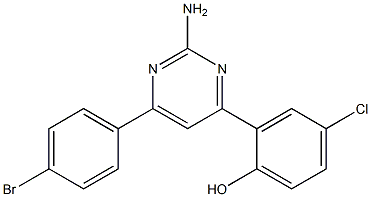 2-(2-Amino-6-(4-bromophenyl)pyrimidin-4-yl)-4-chlorophenol 结构式