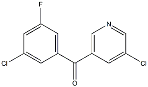 3-CHLORO-5-(3-CHLORO-5-FLUOROBENZOYL)PYRIDINE 结构式