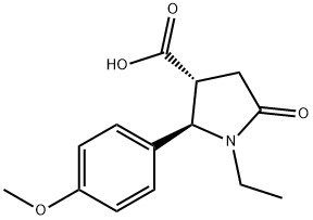 (2R,3R)-1-ETHYL-2-(4-METHOXY-PHENYL)-5-OXO-PYRROLIDINE-3-CARBOXYLIC ACID 结构式