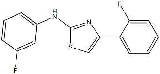 2-(3-FLUOROPHENYL)AMINO-4-(2-FLUOROPHENYL)THIAZOLE 结构式