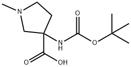 3-TERT-BUTOXYCARBONYLAMINO-1-METHYL-PYRROLIDINE-3-CARBOXYLIC ACID 结构式
