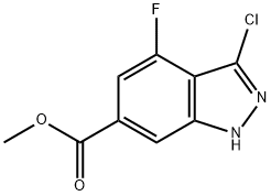 3-氯-4-氟-1H-吲唑-6-羧酸甲酯 结构式