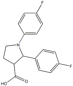 1,2-BIS(4-FLUOROPHENYL)PYRROLIDINE-3-CARBOXYLIC ACID 结构式