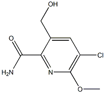 5-CHLORO-3-(HYDROXYMETHYL)-6-METHOXYPYRIDINE-2-CARBOXAMIDE 结构式