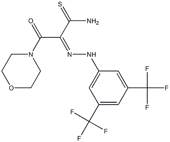 (2Z)-2-{[3,5-BIS(TRIFLUOROMETHYL)PHENYL]HYDRAZONO}-3-MORPHOLIN-4-YL-3-OXOPROPANETHIOAMIDE 结构式