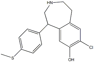 7-CHLORO-8-HYDROXY-1-(4-METHYLTHIOPHENYL)-2,3,4,5-TETRAHYDRO-1H-3-BENZAZEPINE 结构式