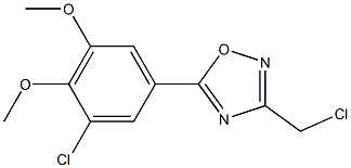 5-(3-CHLORO-4,5-DIMETHOXYPHENYL)-3-(CHLOROMETHYL)-1,2,4-OXADIAZOLE 结构式