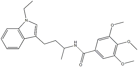 N-[3-(1-ETHYL-1H-INDOL-3-YL)-1-METHYLPROPYL]-3,4,5-TRIMETHOXYBENZAMIDE 结构式