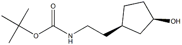 (1R,3R)-3-(2-BOC-AMINOETHYL)CYCLOPENTANOL 结构式