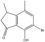 6-BROMO-7-HYDROXY-3,4-DIMETHYLINDAN-1-ONE 结构式