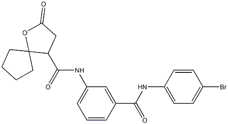 N-(3-{[(4-BROMOPHENYL)AMINO]CARBONYL}PHENYL)-2-OXO-1-OXASPIRO[4.4]NONANE-4-CARBOXAMIDE 结构式