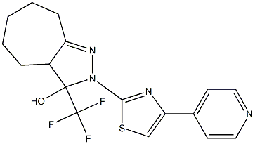 2-(4-PYRIDIN-4-YL-1,3-THIAZOL-2-YL)-3-(TRIFLUOROMETHYL)-2,3,3A,4,5,6,7,8-OCTAHYDROCYCLOHEPTA[C]PYRAZOL-3-OL 结构式