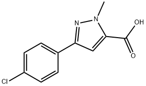 3-(4-氯-苯基)-1-甲基-1H-吡唑-5-甲酸 结构式