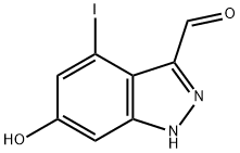 4-IODO-6-HYDROXY-3-(1H)INDAZOLE CARBOXALDEHYDE 结构式