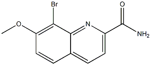 8-BROMO-7-METHOXYQUINOLINE-2-CARBOXAMIDE 结构式