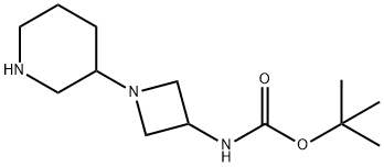 (1-哌啶-3-基-氮杂啶-3-基)-氨基甲酸叔丁酯 结构式