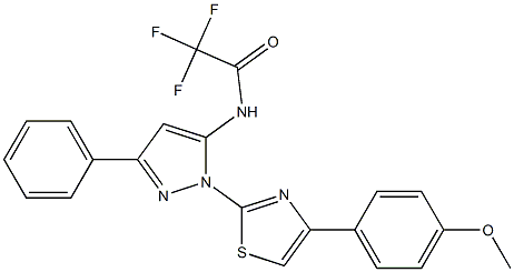 2,2,2-TRIFLUORO-N-{1-[4-(4-METHOXYPHENYL)-1,3-THIAZOL-2-YL]-3-PHENYL-1H-PYRAZOL-5-YL}ACETAMIDE 结构式
