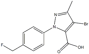 4-Bromo-1-[4-(fluoromethyl)phenyl]-3-methyl-1H-pyrazole-5-carboxylic acid 结构式