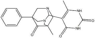 6-Methyl-5-(5-methyl-6-oxo-7-phenyl-1,3-diazatricyclo[3.3.1.1~3,7~]dec-2-yl)pyrimidine-2,4(1H,3H)-dione 结构式