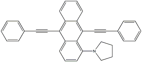 9,10-BIS(PHENYLETHYNYL)-1-PYRROLIDINOANTHRACENE 结构式