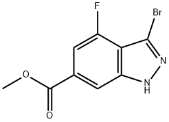3-BROMO-4-FLUORO-6-INDAZOLECARBOXYLIC ACID METHYL ESTER 结构式