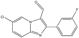 6-CHLORO-2-(3-FLUORO-PHENYL)-IMIDAZO[1,2-A]PYRIDINE-3-CARBALDEHYDE 结构式