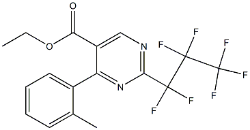4-o-Tolyl-2-heptafluoropropyl-pyrimidine-5-carboxylic acid ethyl ester 结构式