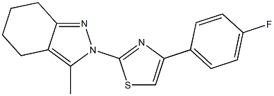 2-[4-(4-FLUOROPHENYL)-1,3-THIAZOL-2-YL]-3-METHYL-4,5,6,7-TETRAHYDRO-2H-INDAZOLE 结构式