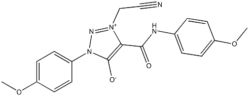 3-(CYANOMETHYL)-1-(4-METHOXYPHENYL)-4-{[(4-METHOXYPHENYL)AMINO]CARBONYL}-1H-1,2,3-TRIAZOL-3-IUM-5-OLATE 结构式