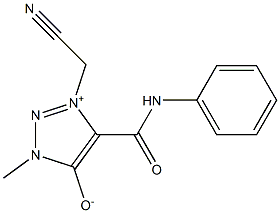 4-(Anilinocarbonyl)-3-(cyanomethyl)-1-methyl-1H-1,2,3-triazol-3-ium-5-olate 结构式