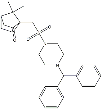 1-(((4-(DIPHENYLMETHYL)PIPERAZINYL)SULFONYL)METHYL)-7,7-DIMETHYLBICYCLO[2.2.1]HEPTAN-2-ONE 结构式