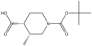 CIS-1-N-BOC-3-METHYL-PIPERIDINE-4-CARBOXYLIC ACID 结构式