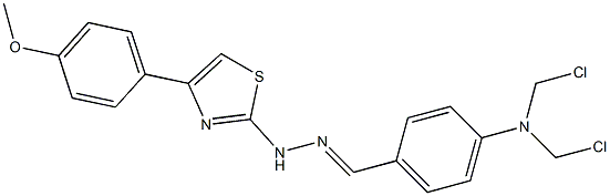 4-[BIS(CHLOROMETHYL)AMINO]BENZALDEHYDE [4-(4-METHOXYPHENYL)-1,3-THIAZOL-2-YL]HYDRAZONE 结构式