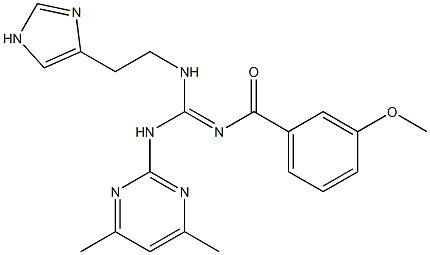 (E)-N-((2-(1H-IMIDAZOL-4-YL)ETHYLAMINO)(4,6-DIMETHYLPYRIMIDIN-2-YLAMINO)METHYLENE)-3-METHOXYBENZAMIDE 结构式