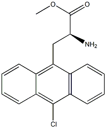 Methyl (2S)-2-amino-3-(10-chloro(9-anthryl))propanoate 结构式