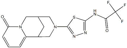 2,2,2-TRIFLUORO-N-[5-(6-OXO-7,11-DIAZATRICYCLO[7.3.1.0~2,7~]TRIDECA-2,4-DIEN-11-YL)-1,3,4-THIADIAZOL-2-YL]ACETAMIDE 结构式